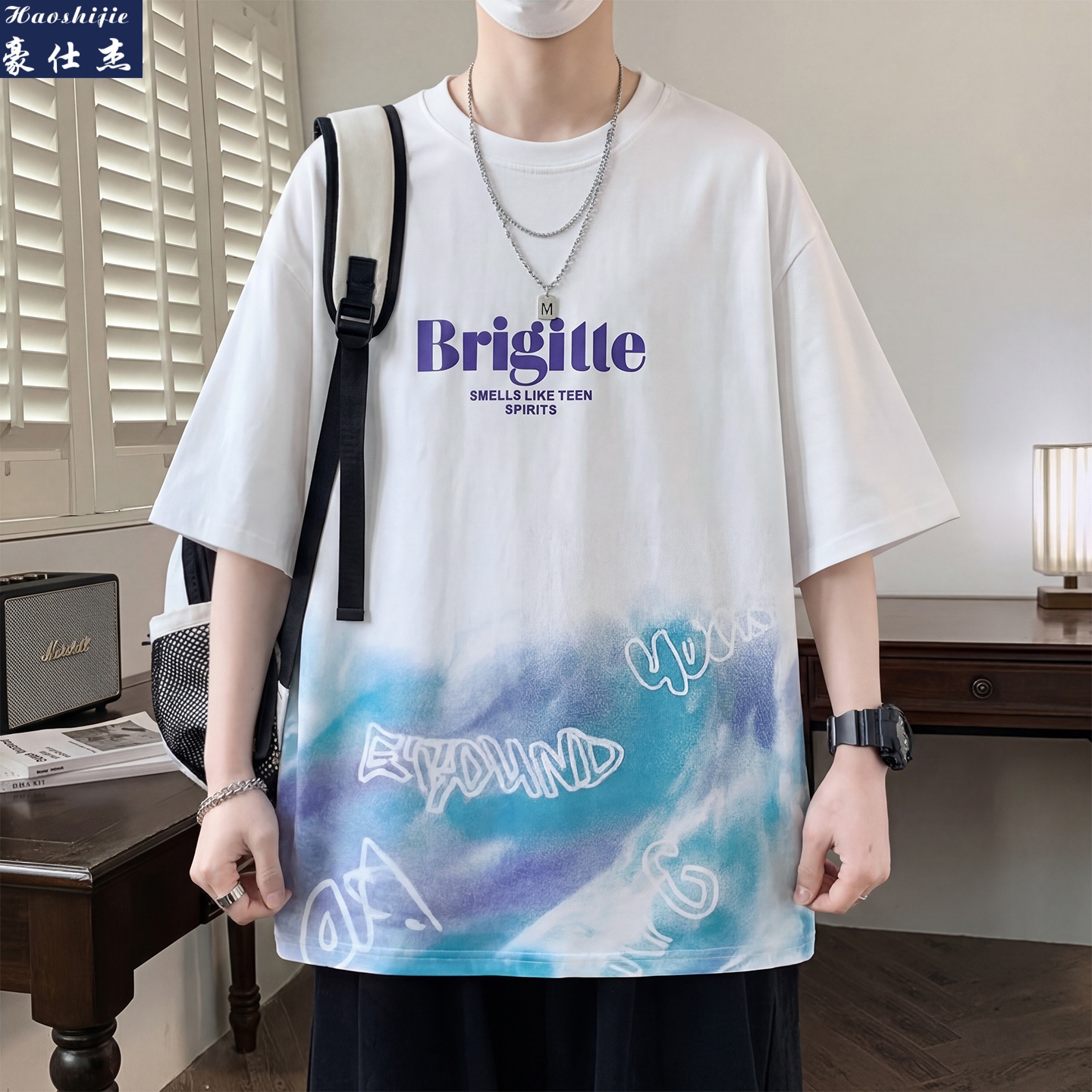 13516172.《简约时尚》夏季新款百搭T恤短袖男少年半袖t恤