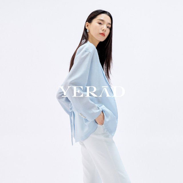 13515070.【娅丽达】轻氧系通勤醋酸亚麻轻薄西装外套女廓形西服