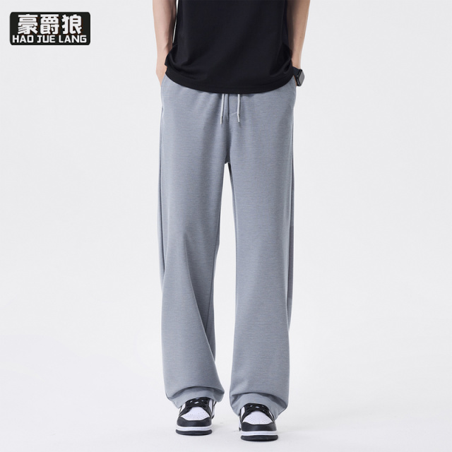 13519042.冰丝阔腿裤男士夏季速干运动裤子宽松直筒潮牌百搭休闲长裤