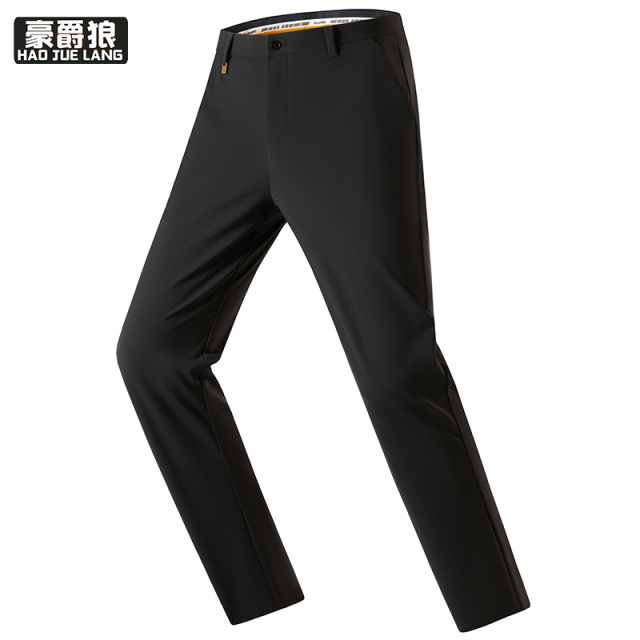 13519038.新款冰丝西裤男士夏季薄款宽松直筒高弹力商务休闲长裤子男