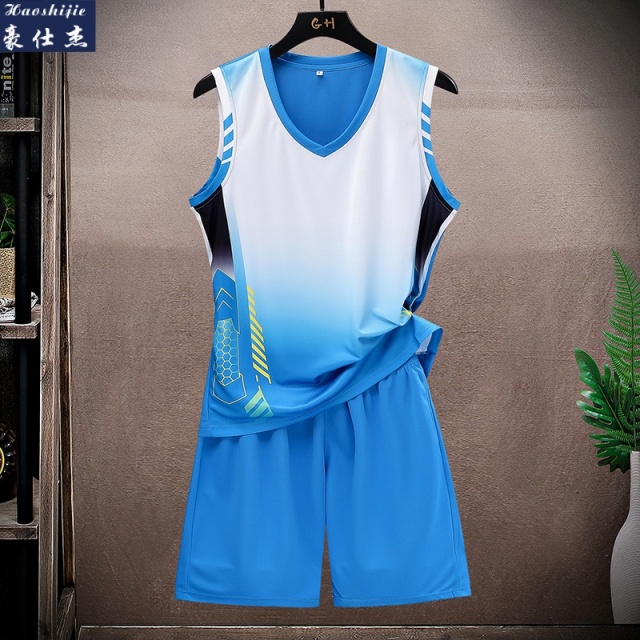 13519772.《舒适透气》夏季新款篮球服套装男青少年比赛训练球服
