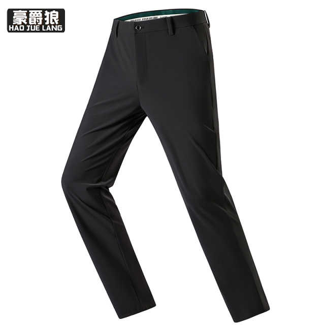 13519027.男士休闲裤夏季薄款冰丝商务西裤男直筒免烫抗皱西装裤子男