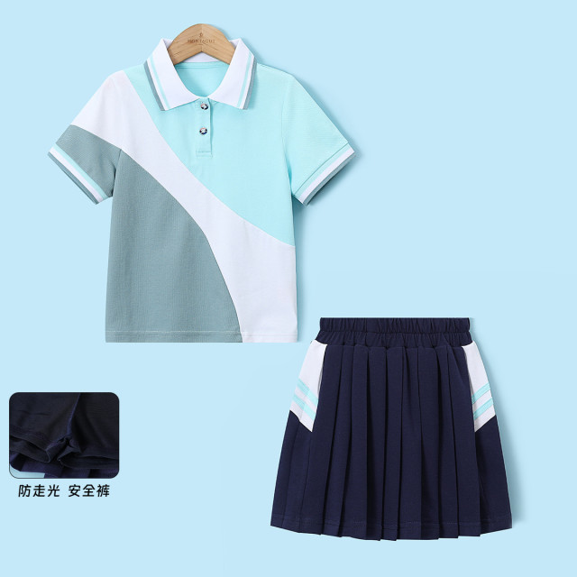 13522471.女童夏季撞色POLO衫套装【2026新款】中学生夏款舒适儿童两件套