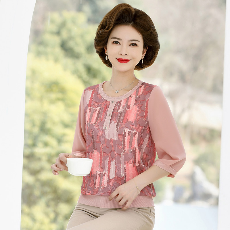 13523349.妈妈装夏季印花薄款T恤23809