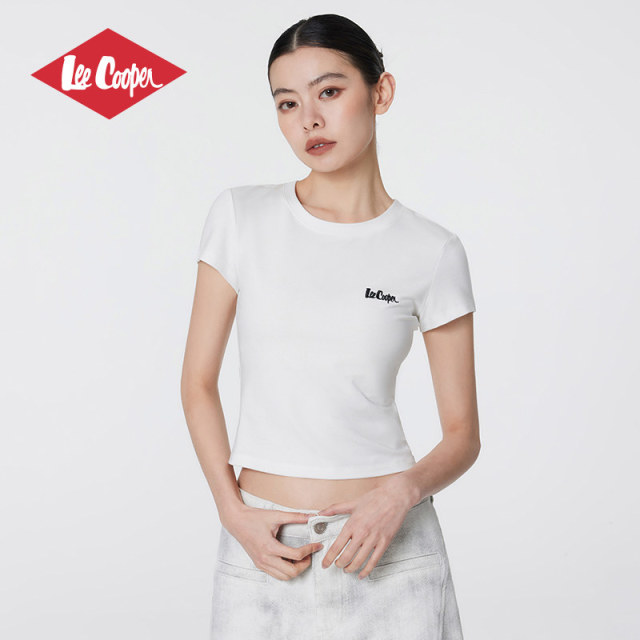 13529554.Lee Cooper短袖T恤修身百搭基础白t辣妹休闲新款女生圆领上衣
