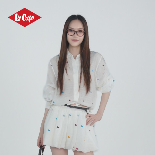 13531904.Lee Cooper衬衫长袖防晒春夏季新款宽松重工刺绣百搭透气女生