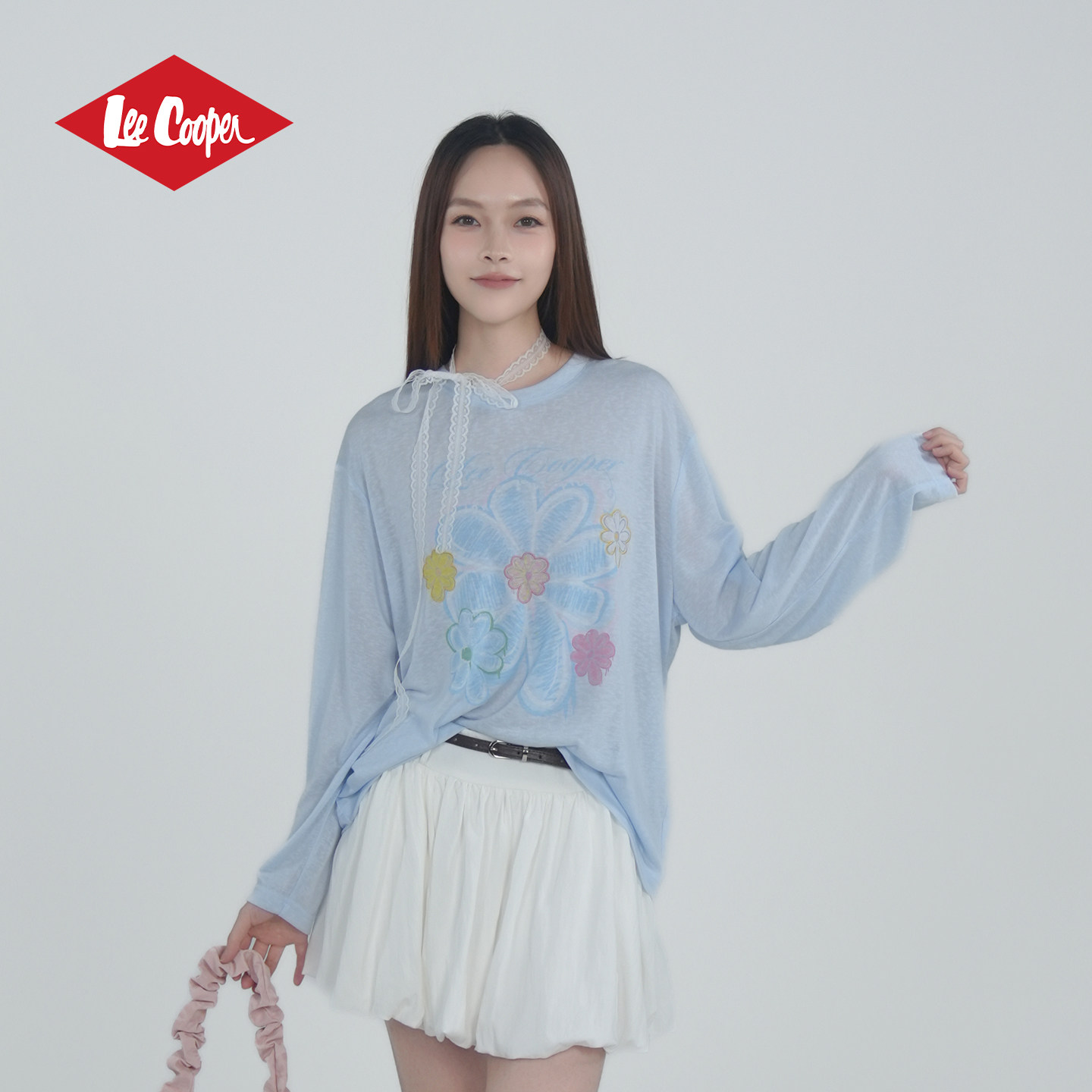 13531067.Lee Cooper长袖T恤宽松百搭防晒休闲印花透气防晒舒适女夏季新款