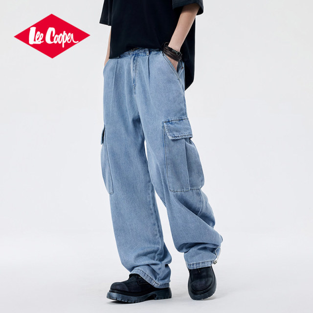 13532406.Lee Cooper牛仔裤水洗工装长裤潮流春季新款宽松休闲裤男生女生