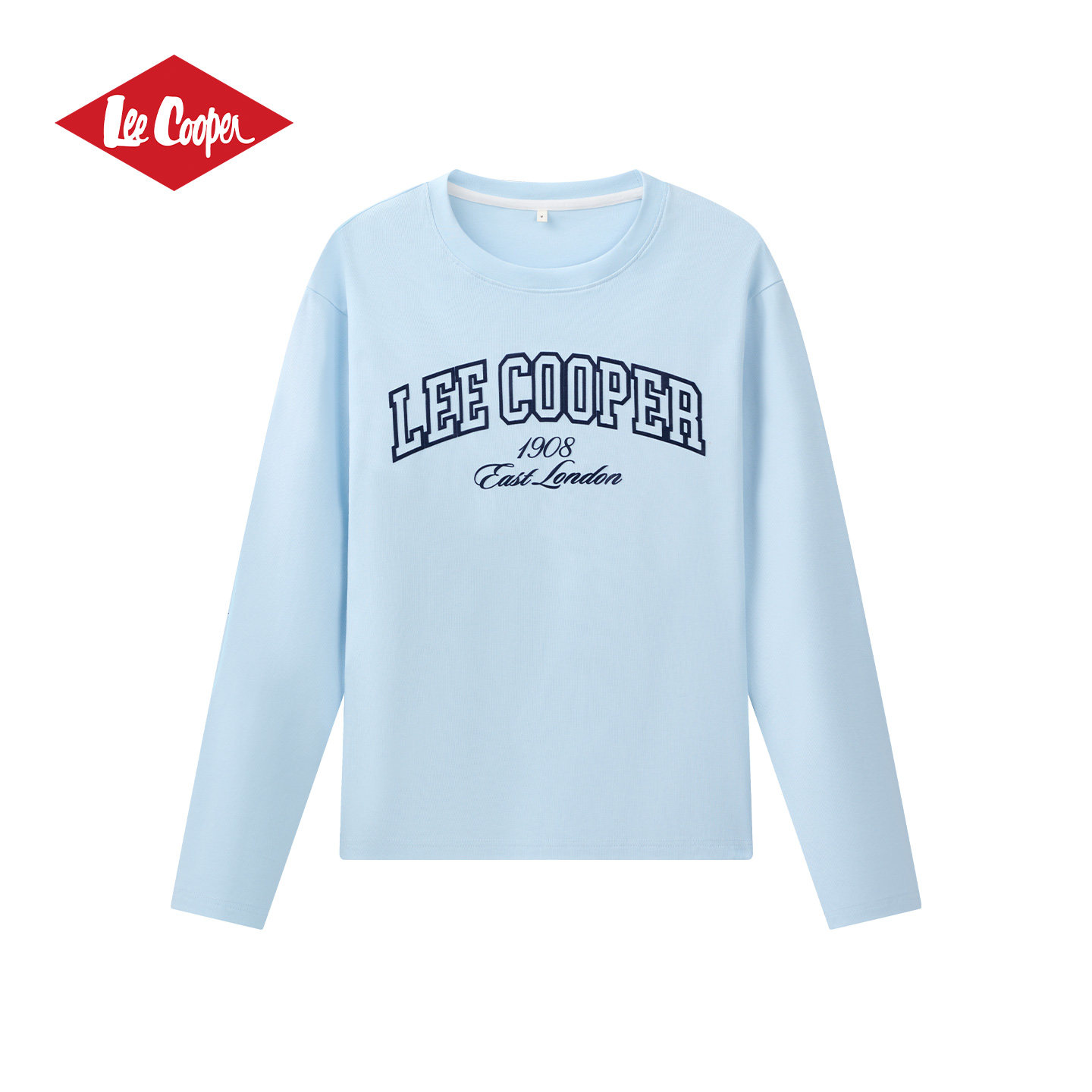 13532835.Lee Cooper女装字母印花针织长袖T恤春季新款休闲百搭圆领上衣