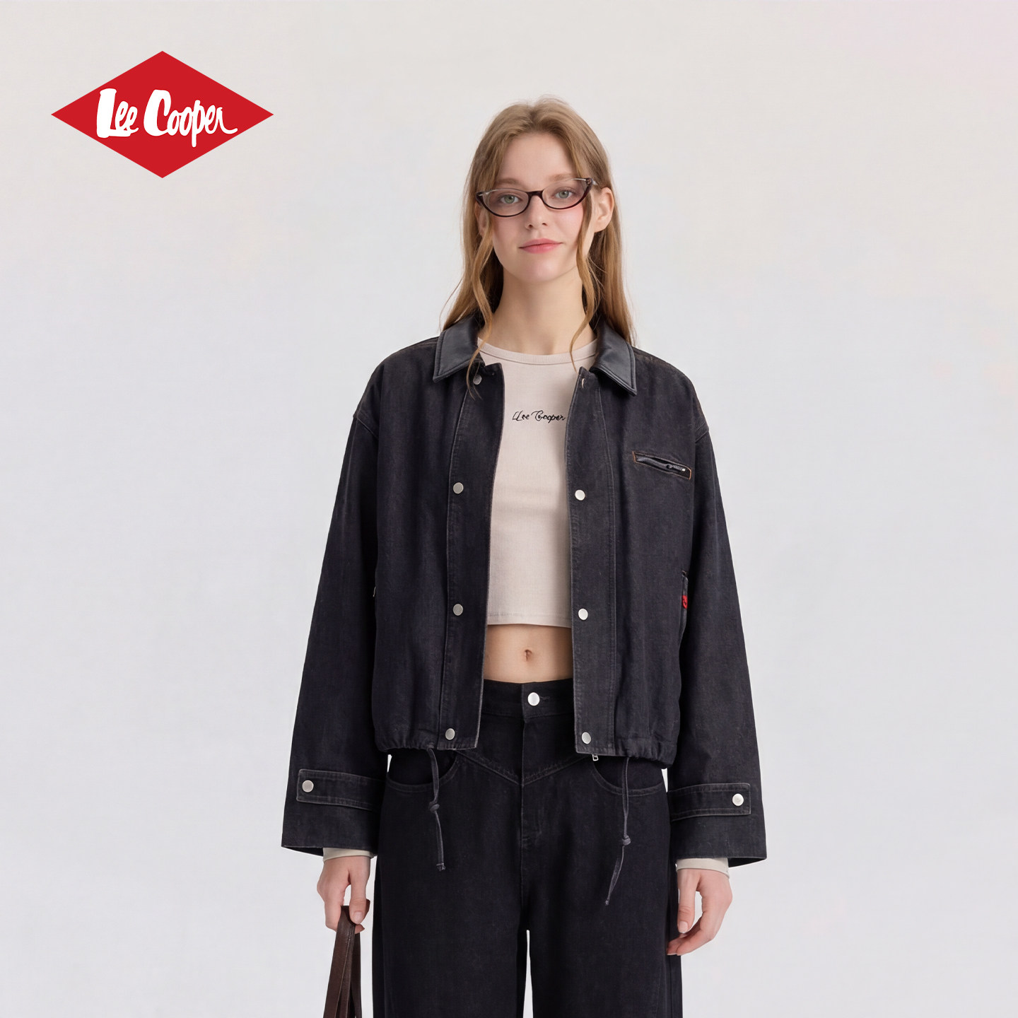 13530878.Lee Cooper牛仔外套复古时尚休闲百搭潮流女生春季新款休闲短款