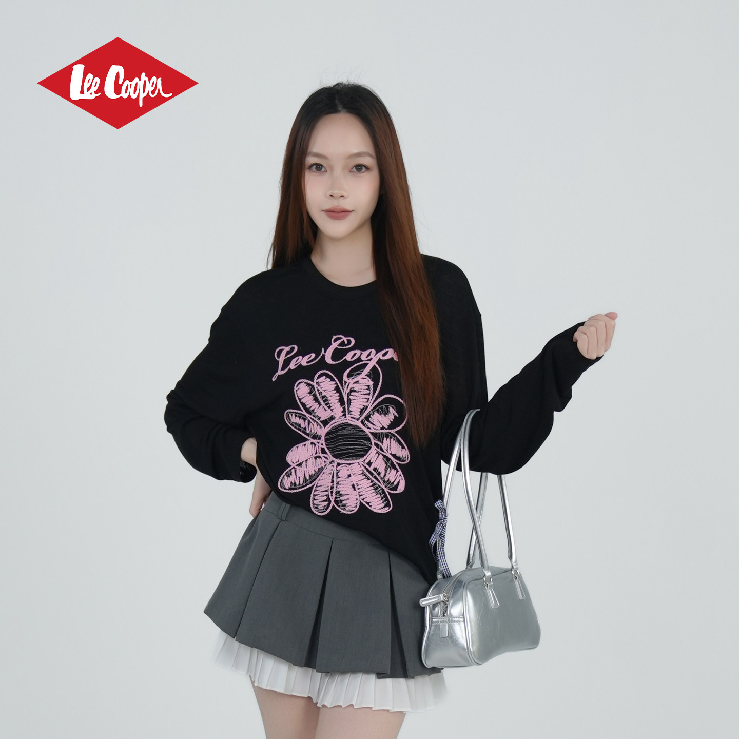 13532764.Lee Cooper长袖T恤透气复古舒适春夏季新款防晒百搭户外休闲女生