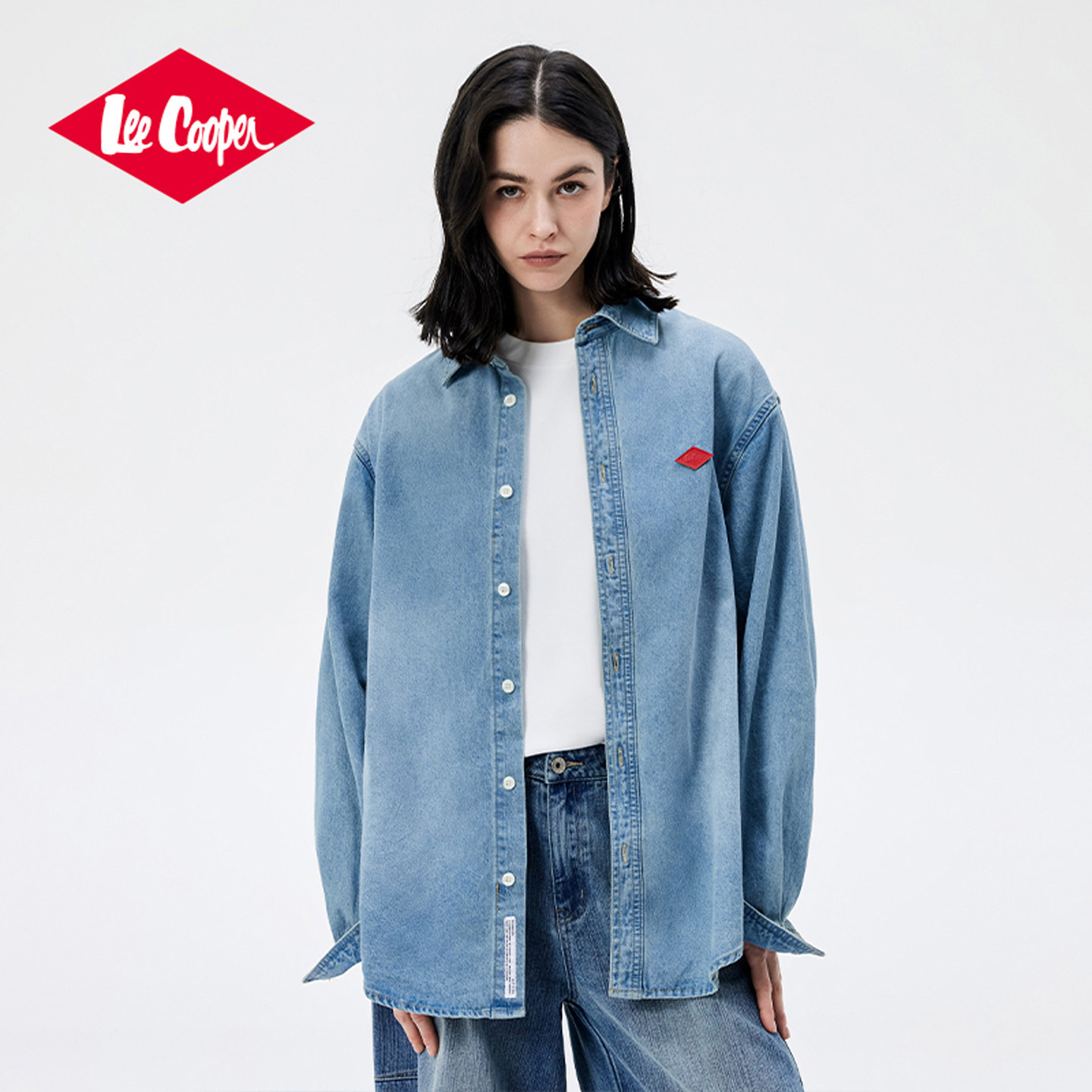 13531045.【孟子义同款】Lee Cooper/牛仔衬衫情侣衬衣宽松长袖外套