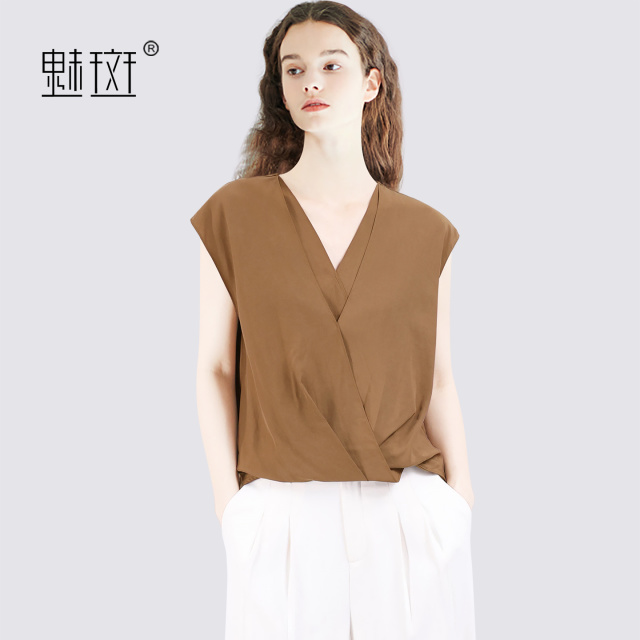 13531868.魅斑V领100%莱赛尔衬衫