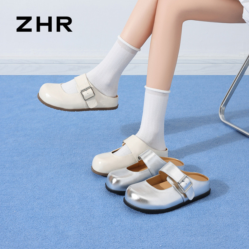 13531329.【ZHR则则】勃肯拖鞋圆头套脚厚底女鞋[PU]