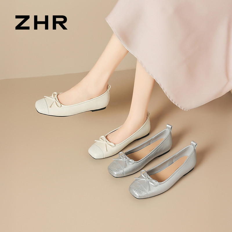 13531356.【ZHR则则】平底浅口方头套脚平底女鞋[PU]