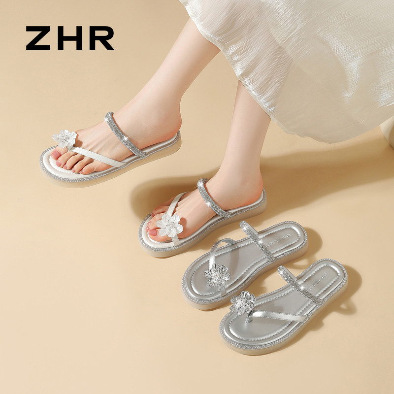 13531293.【ZHR则则】平底拖鞋夹趾套脚平底女鞋[PU+羊京绒]