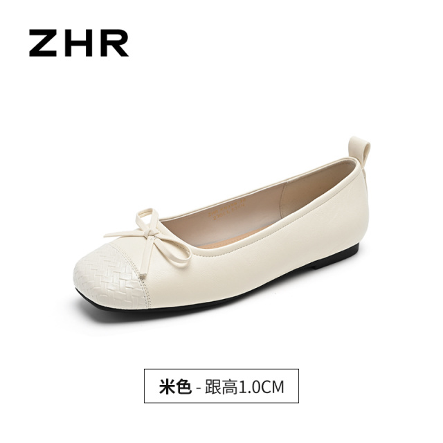 13531356.【ZHR则则】平底浅口方头套脚平底女鞋[PU]