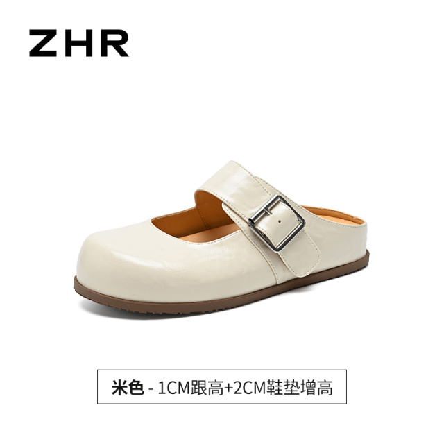 13531329.【ZHR则则】勃肯拖鞋圆头套脚厚底女鞋[PU]