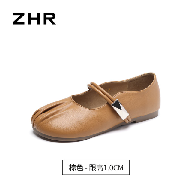 13531328.【ZHR则则】平底玛丽珍鞋圆头套脚平底女鞋[PU]