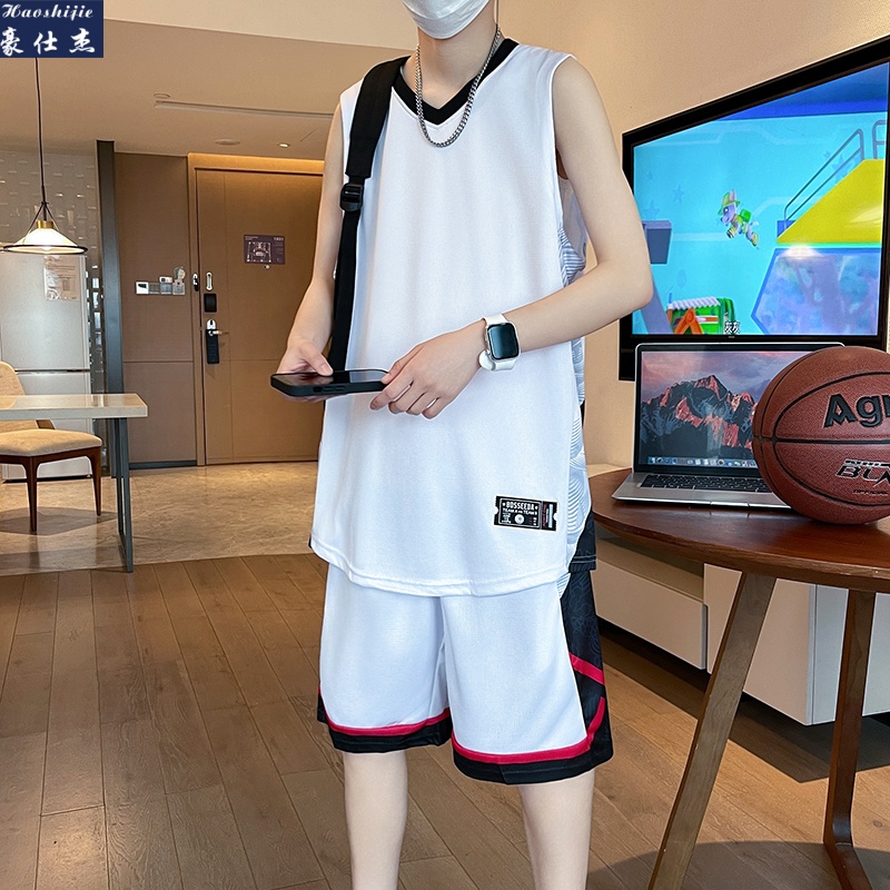 13533844.《简约时尚》夏季篮球服套装男青少年速干比赛运动服