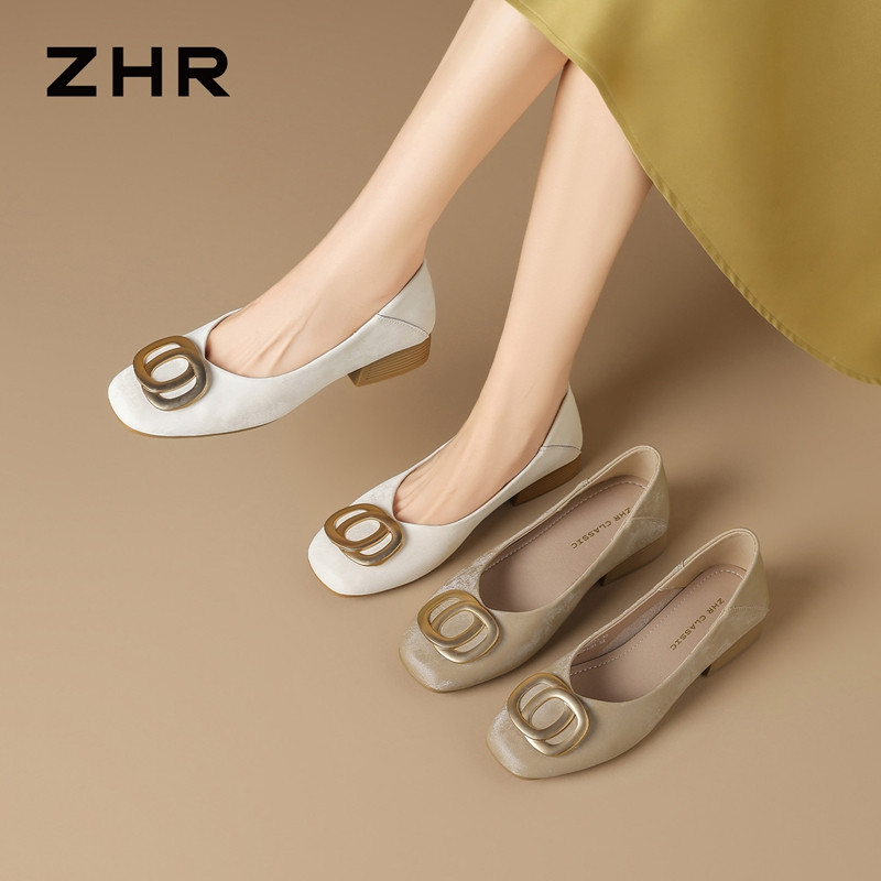 13530852.【ZHR则则】平底浅口圆头套脚平底女鞋[牛剖层移膜革]