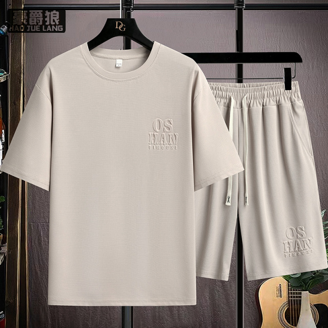 13534259.男士睡衣夏天冰丝薄款短袖短裤套装男夏季青年可外穿家居服两件套