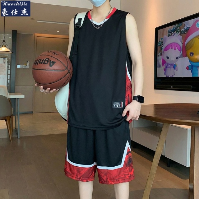 13533697.篮球服无袖背心套装男青少年速干比赛运动服