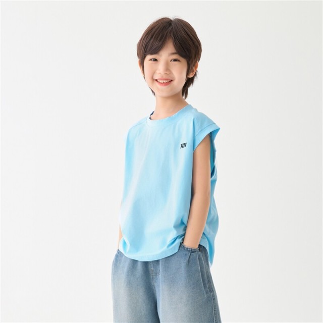 13692742.海妈家男童冰瓷棉背心凉感无袖T恤夏薄款2026新款儿童中大童运动上衣