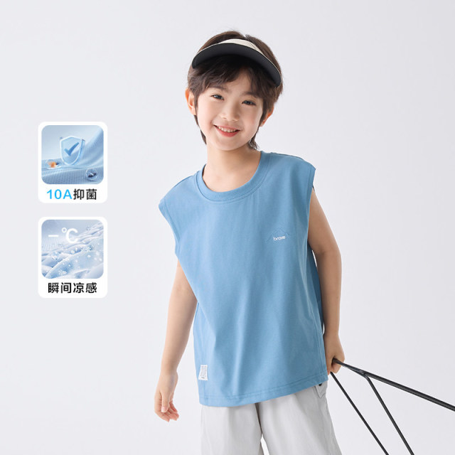 13692747.海妈家男童背心夏装2026新款儿童坎肩中大童运动透气无袖上衣T恤