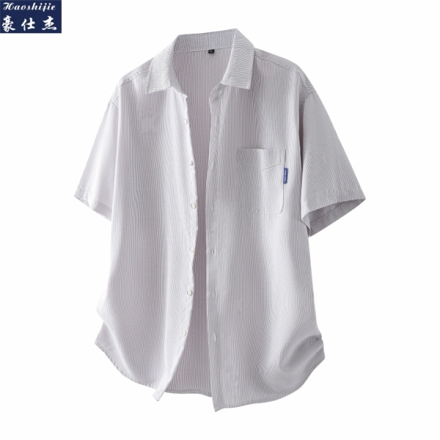 13537456.《简约时尚》夏季新款潮流个性时尚百搭短袖衬衫