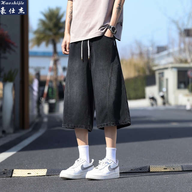 13539665.《百搭潮流》夏季新款舒适透气休闲百搭牛仔天丝七分裤