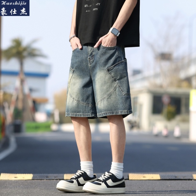 13539666.《冰爽透气》夏季新款男潮流宽松青少年五分裤牛仔短裤
