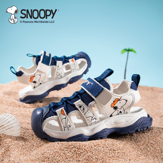 13537943.SNOOPY史努比童鞋设计感沙滩鞋2026夏季新款男童镂空包头凉鞋