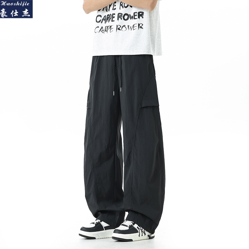 13540392.《休闲简约》夏季新款青少年工装直筒休闲裤弯刀裤子