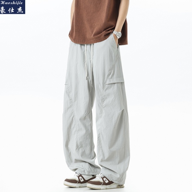 13540392.《休闲简约》夏季新款青少年工装直筒休闲裤弯刀裤子