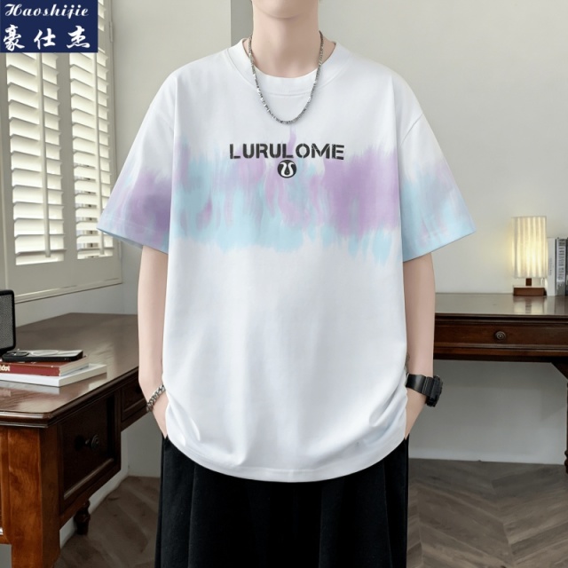 13539842.《简约休闲》夏季新款百搭潮流青少年港风学院圆领宽松T恤