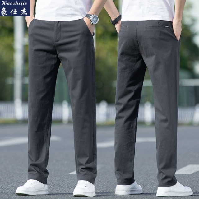 13540402.纯新疆棉直筒宽松弹力轻商务夏款男士休闲裤长裤