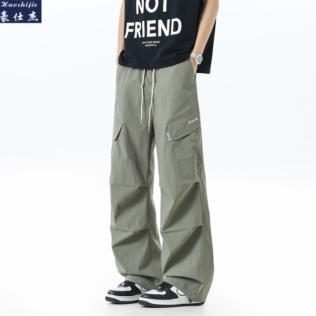 13540391.《简约时尚》夏季新款青少年工装直筒百搭休闲裤弯刀裤子