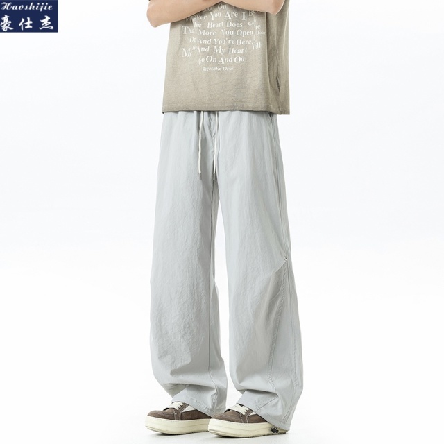 13540398.《休闲简约》夏季新款青少年工装直筒百搭休闲裤弯刀裤子