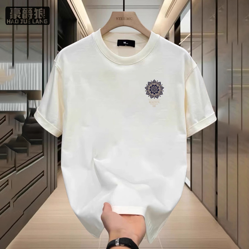 13551020.美式潮牌短袖T恤男款舒适夏季新款宽松重磅半袖青年休闲纯棉体恤