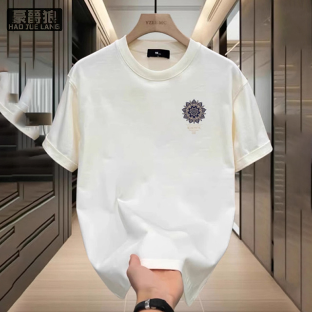 13551020.美式潮牌短袖T恤男款舒适夏季新款宽松重磅半袖青年休闲纯棉体恤