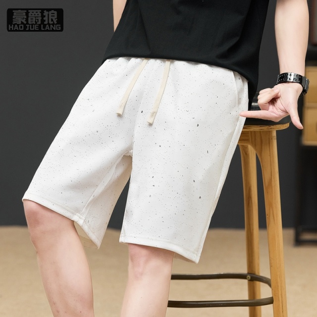 13551025.男士满天星短裤夏季居家外穿大裤衩百搭宽松休闲五分裤运动沙滩裤