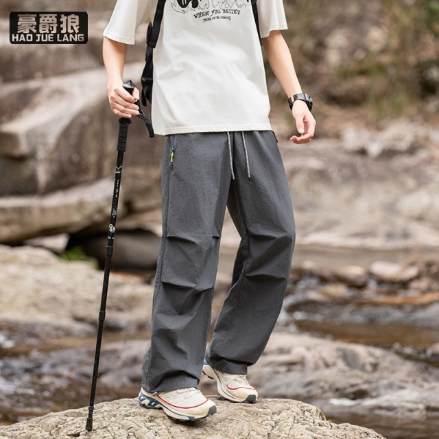 13550965.工装裤男夏季新款户外透气速干薄款休闲裤宽松阔腿长裤子男