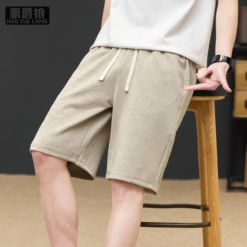 13551025.男士满天星短裤夏季居家外穿大裤衩百搭宽松休闲五分裤运动沙滩裤