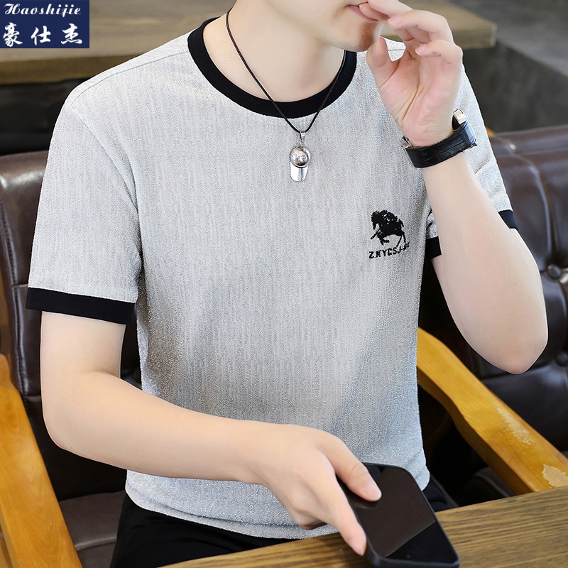 13551079.《休闲时尚》夏季新款圆领短袖T恤男潮流男士短袖T恤