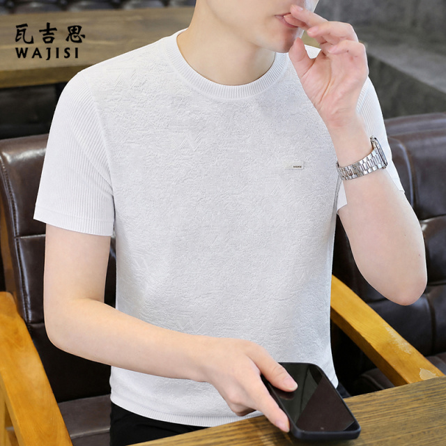 13585834.高级感短袖t恤男夏季冰丝半袖男百搭宽松上衣服日系潮牌打底体恤T