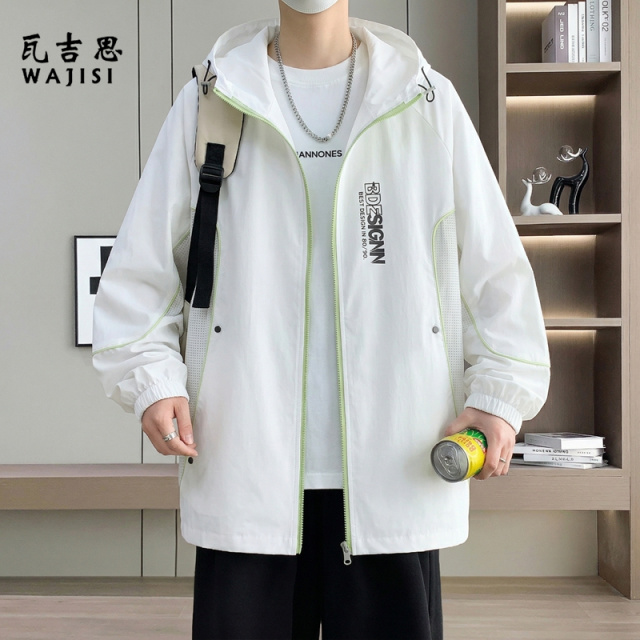 13585788.夏季冰丝防晒衣男时尚新款青少年轻薄透气户外防晒服学生速干外套