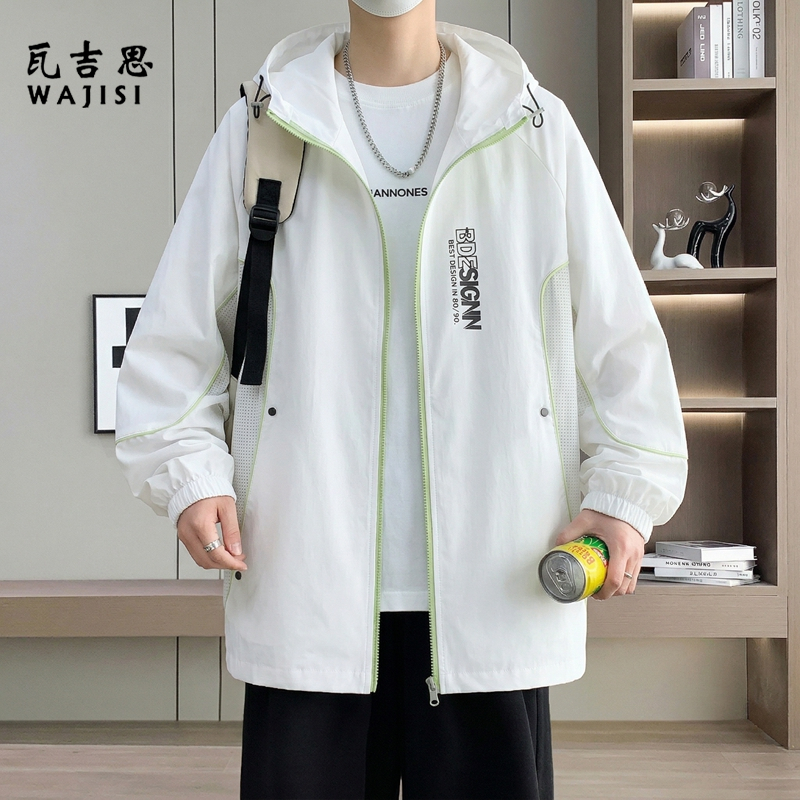 13585788.夏季冰丝防晒衣男时尚新款青少年轻薄透气户外防晒服学生速干外套