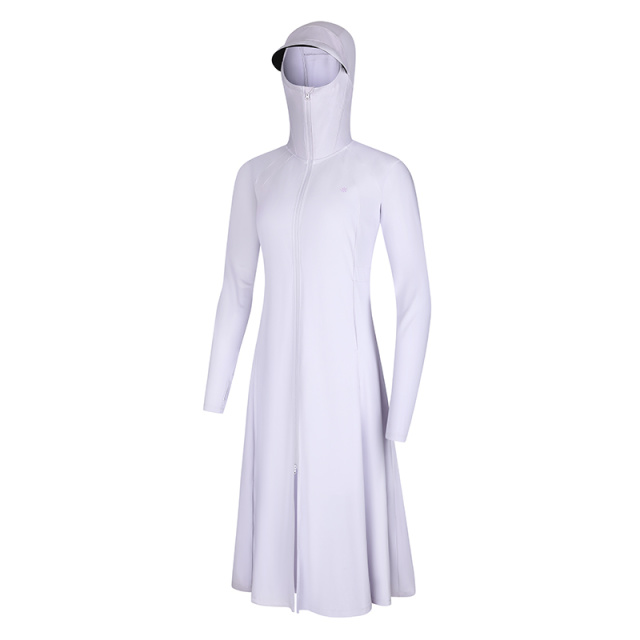 13584846.361°冰丝原纱防晒衣女子新款黑胶大帽檐长款防晒服全身中长罩衫662624601