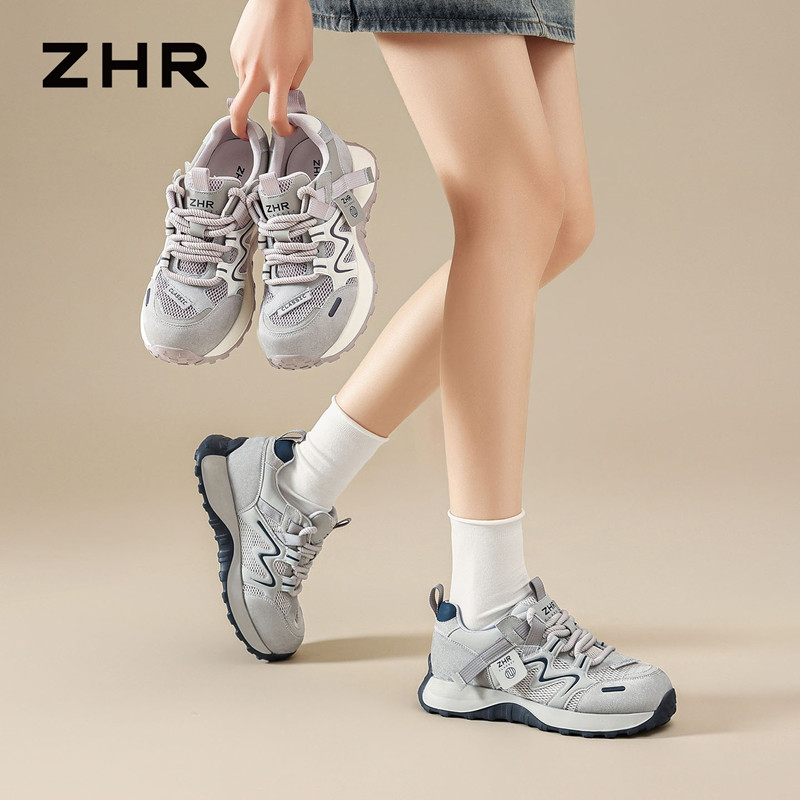 13590664.【ZHR则则】老爹鞋圆头系带厚底女鞋[猪皮软垫]